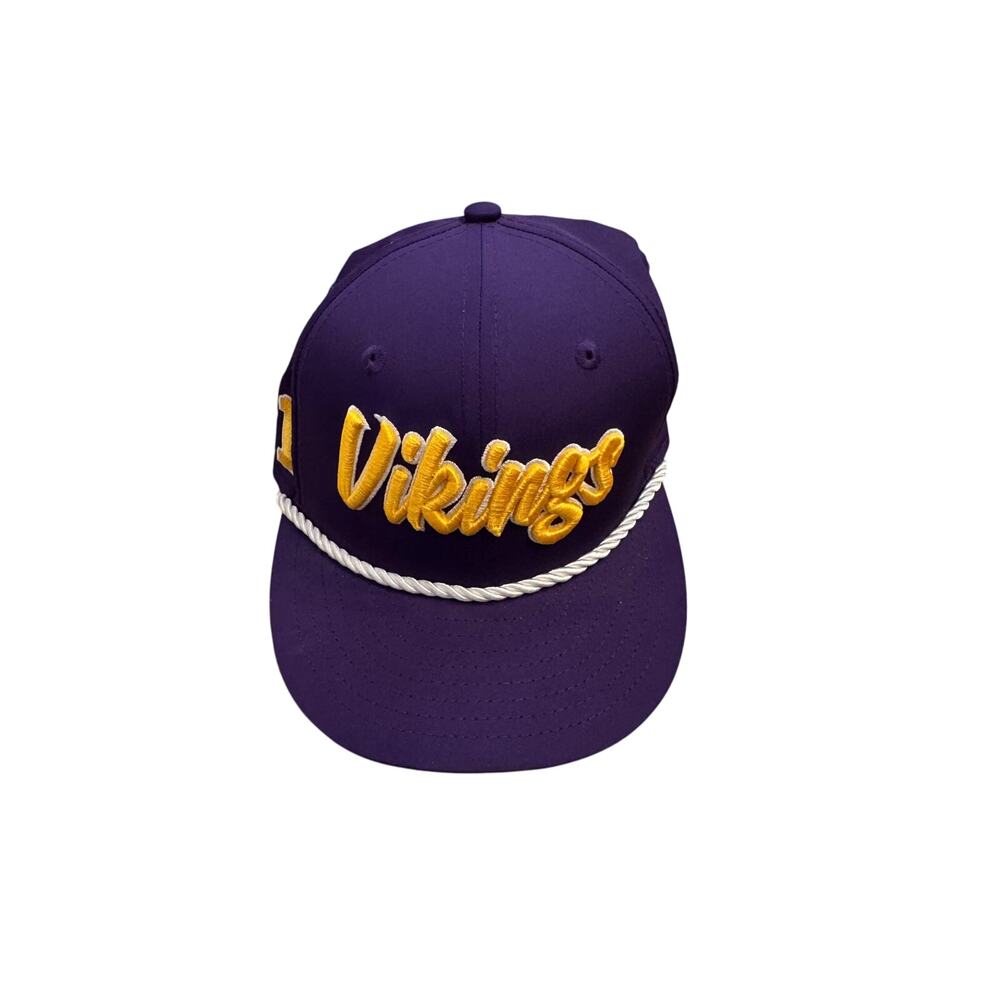 New Era NFL 100 Minnesota Vikings Fitted Cap Hat 6 5/8 Rope Front Purple